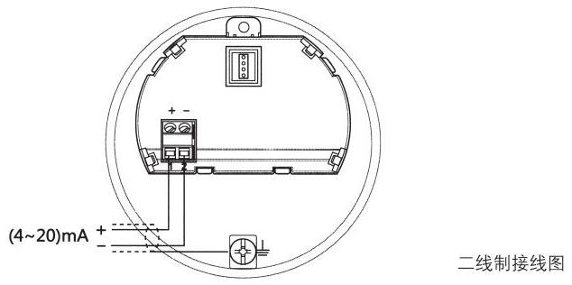 高温喇叭天线雷达物位计接线图（二线制）