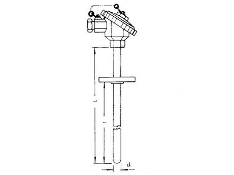 固定法兰安装热电阻图示